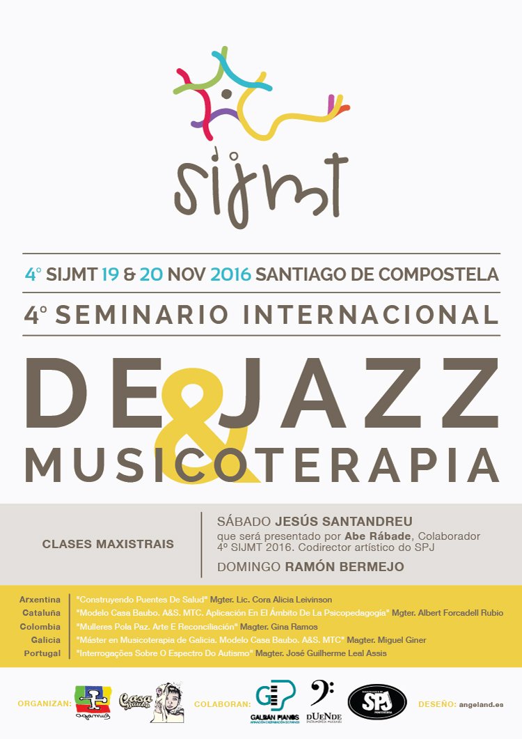 MTAGAMUS's tweet photo. 4º SEMINARIO INTERNACIONAL DE JAZZ e MUSICOTERAPIA. INVITADOS ¡JESÚS SANTANDREU! ¡RAMÓN BERMEJO!https://https://t.co/HpFdOciXPH https://t.co/AR67KuQYvo