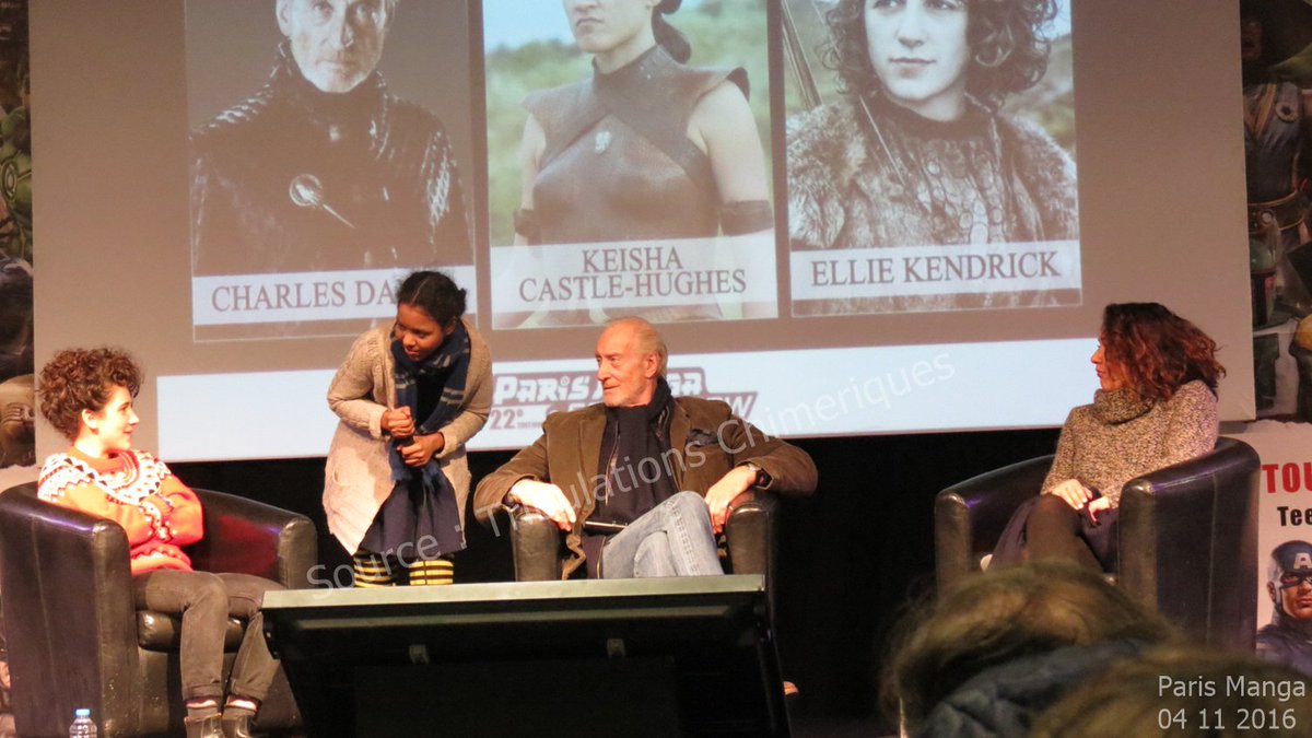tribchimeriques's tweet photo. Nos photos du panel #GameOfThrones à la #ParisManga2016 [#CharlesDance #EllieKendrick #KeishaCastleHughes] https://t.co/2SnrE8f5mm
#PMS22 https://t.co/64bBP9cG6S