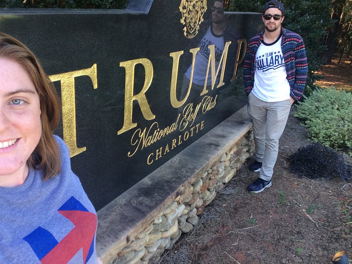 NCDPcasey's tweet photo. Absolutely DEMOLISHED the two doors in this neighborhood #TurnNCBlue #NeverTrump #ImWithHer https://t.co/EDyFKtxSL2
