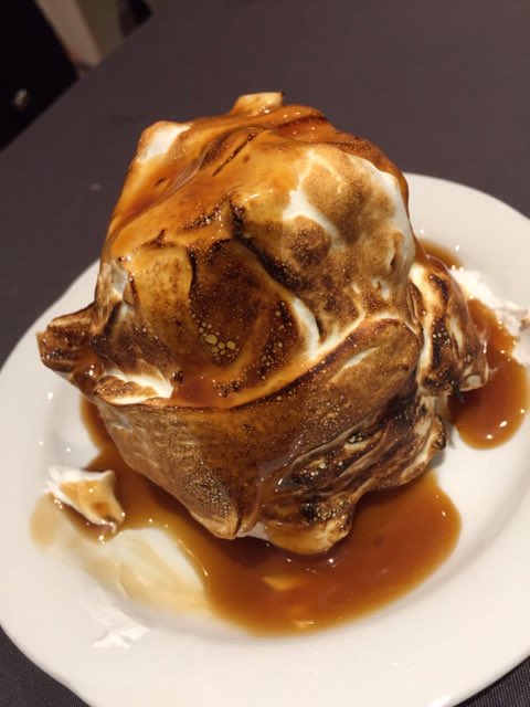 fishcafe's tweet image. Sticky date pudding + vanilla ice cream, baked Alaska = hard to describe. 
Before and during, there's no after. Yum!