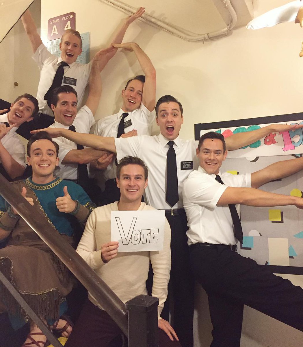 BookofMormon's tweet image. V-O-T-E. Now that you’re *18* you can do something incredible. Get out there and make your vote count! #BroadwayVotes