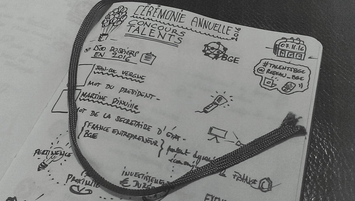 gmonnain's tweet photo. Superbe soirée ! Quelle créativité ! #TalentsBGE petit #sketchnote à venir...@Reseau_BGE https://t.co/NoiFUSGLdX
