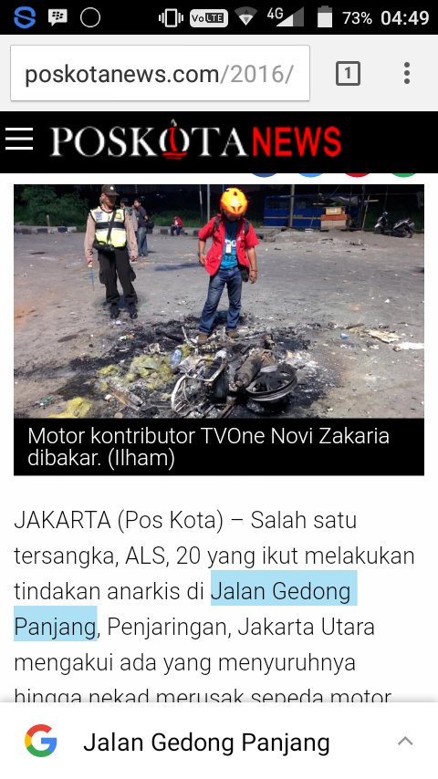 boedysas's tweet photo. Usut dan adili perusuh dan penjarah di Penjaringan termasuk pembakar motor wartawan. #TVOne #BangOpiePekong https://t.co/JmYwU1SQhr