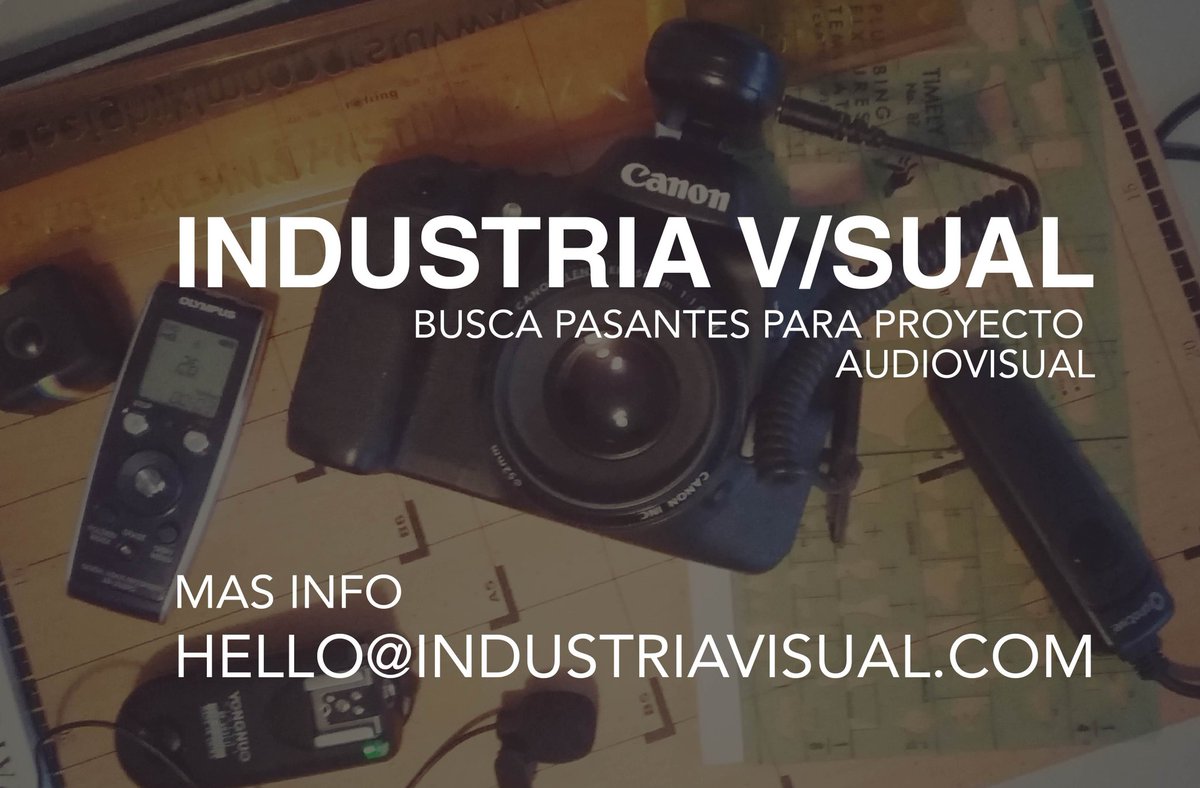 industriavisual's tweet photo. Buscamos pasantes para proyecto audiovisual, más info a hello@industriavisual.com #pzo https://t.co/LQrSsYmRzO