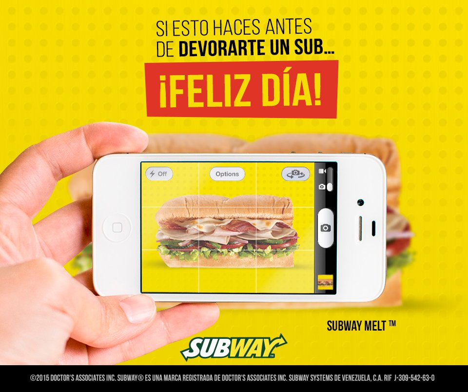 SubwayPzo's tweet photo. ¡Te esperamos en la #TorreColon y en #CaroníPlaza con Wi-Fi libre y tus vegetales favoritos, de 7:00am a 9:00pm! https://t.co/QpsqyI1Ih4
