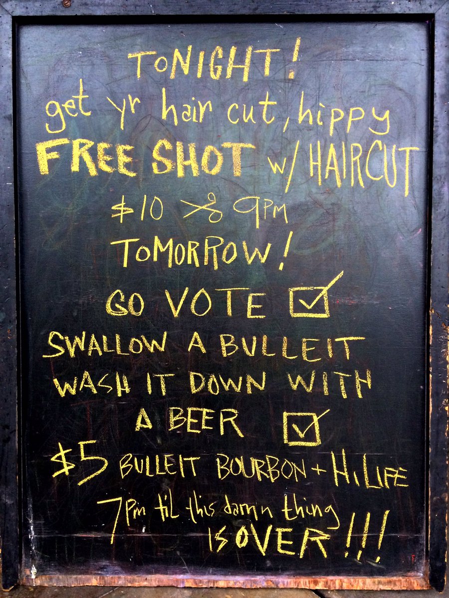 #haircut #drink #vote #drink