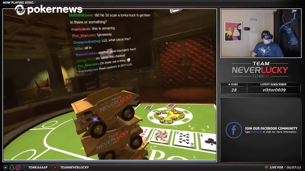 AuntyChardonnay's tweet photo. I talked to @tonkaaaap about Virtual Reality Poker!! https://t.co/3hSivqTJhr https://t.co/4V3QslTok3