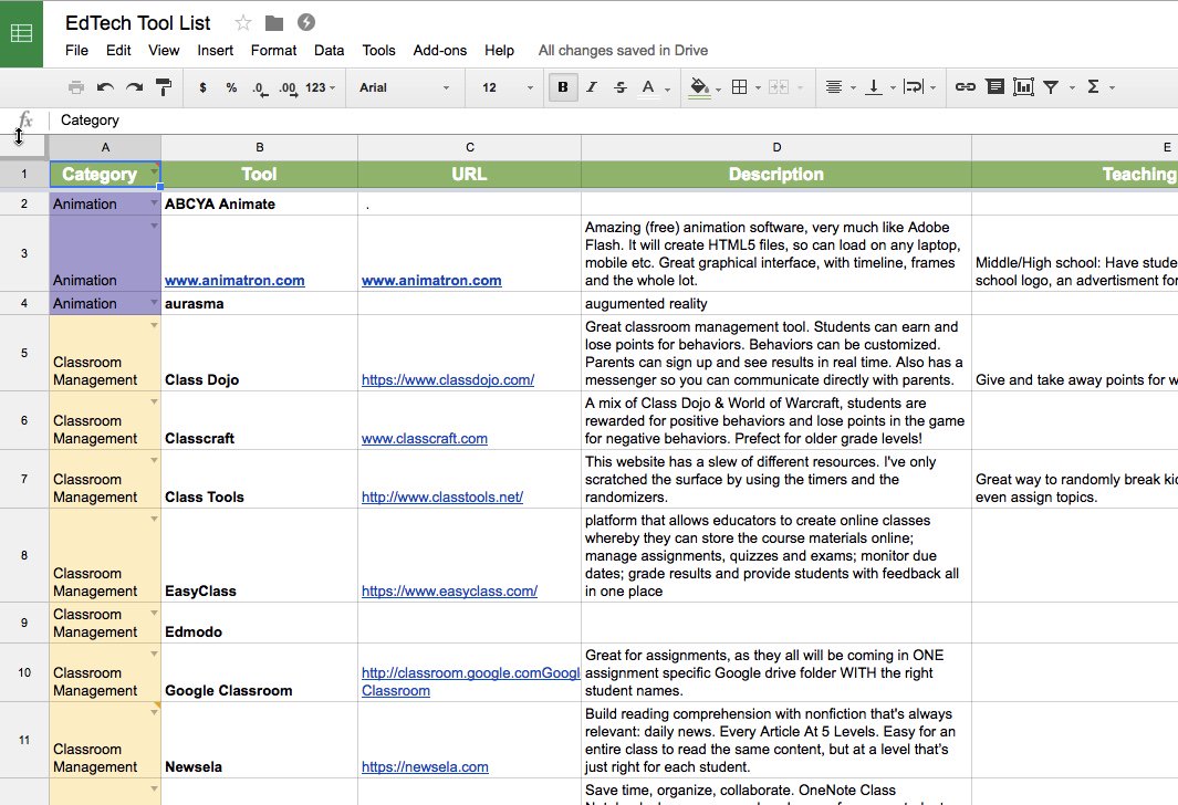 alicekeeler's tweet photo. EdTech Tool List, add your favorite tool https://t.co/XZqMDwYvA9 #edtech #googleEDU https://t.co/JFmaOctBtc