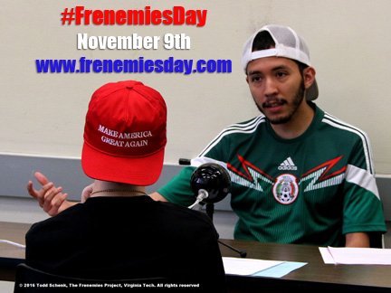 toddschenk's tweet photo. Need to come together the day after - #FrenemiesDay on 11/9 https://t.co/3Vh2RtjimA #ElectionFinalThoughts @realDonaldTrump @HillaryClinton https://t.co/wW22XxKBBS