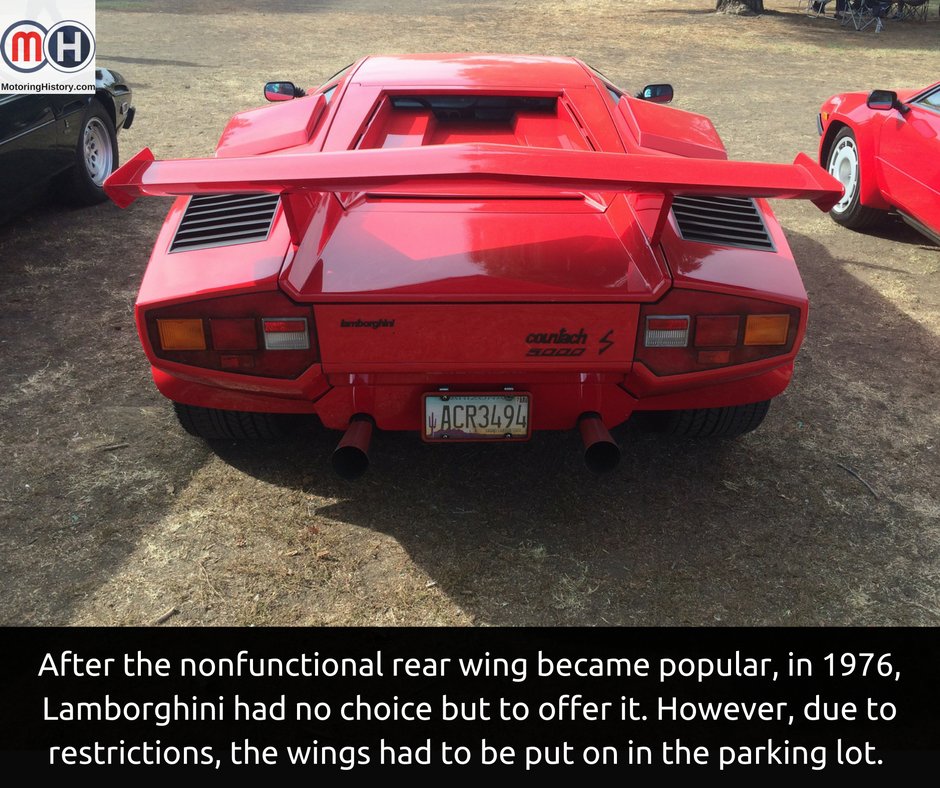 #Lamborghini employees put them on with hand drills before being picked up for transportation. #Car #History