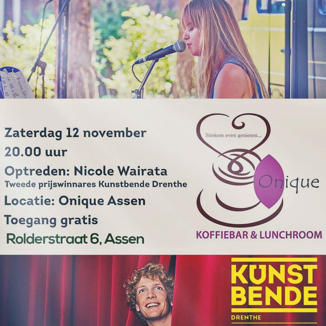 oniqueco's tweet photo. Zaterdag 12 nov bij #onique #nicolewairata kom luisteren en genieten! https://t.co/Xc5v1rcN9h