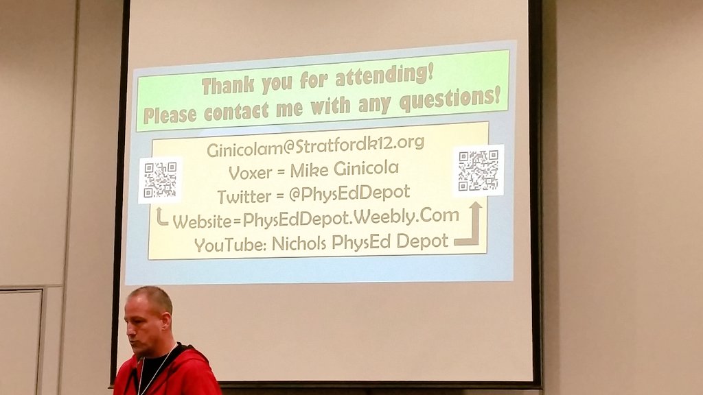 Great ideas from Mike Ginicola @PhysEdDepot presenting on technology at the SHAPE Nebraska Conference.  #physed