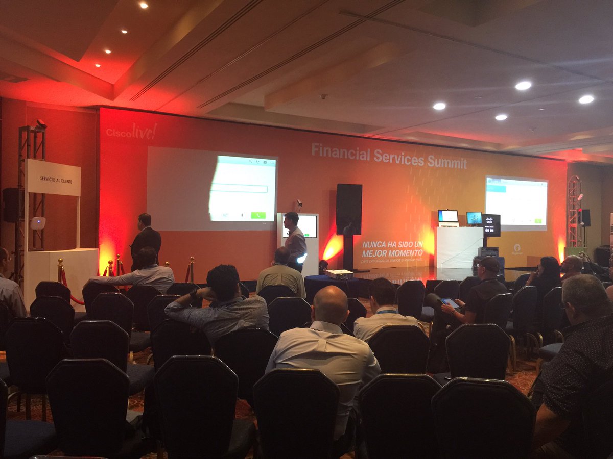 barbsrl's tweet photo. Demo de Transformación digital en #FinSummit en vivo #CiscoLiveLA #NuncaMejor. La nueva banca enfocada en #customerexperience https://t.co/lU4bkUMHK8