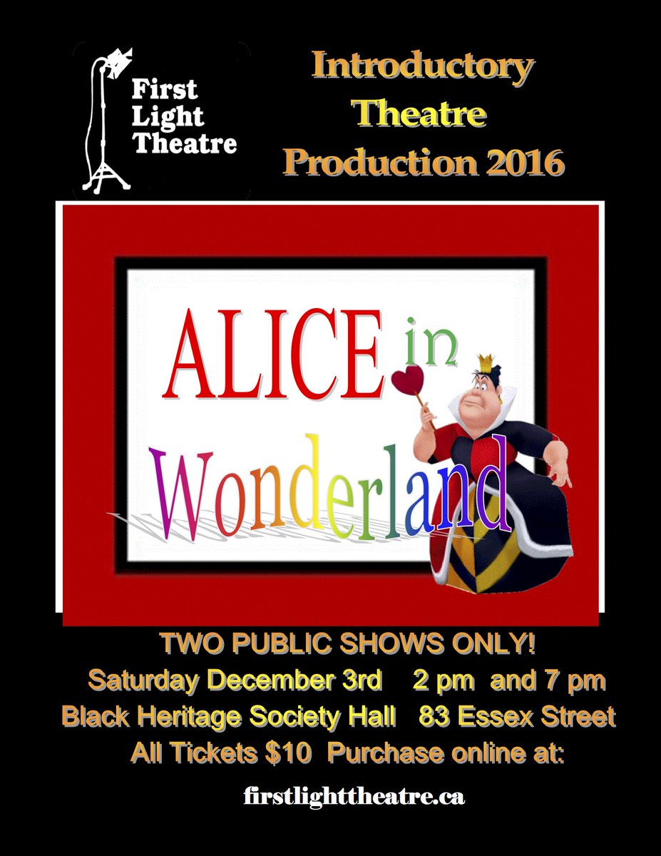 FirstLightTheat's tweet image. Get YOUR Tickets! firstlighttheatre.ca/alice-in-wonde…
#guelphtheatre