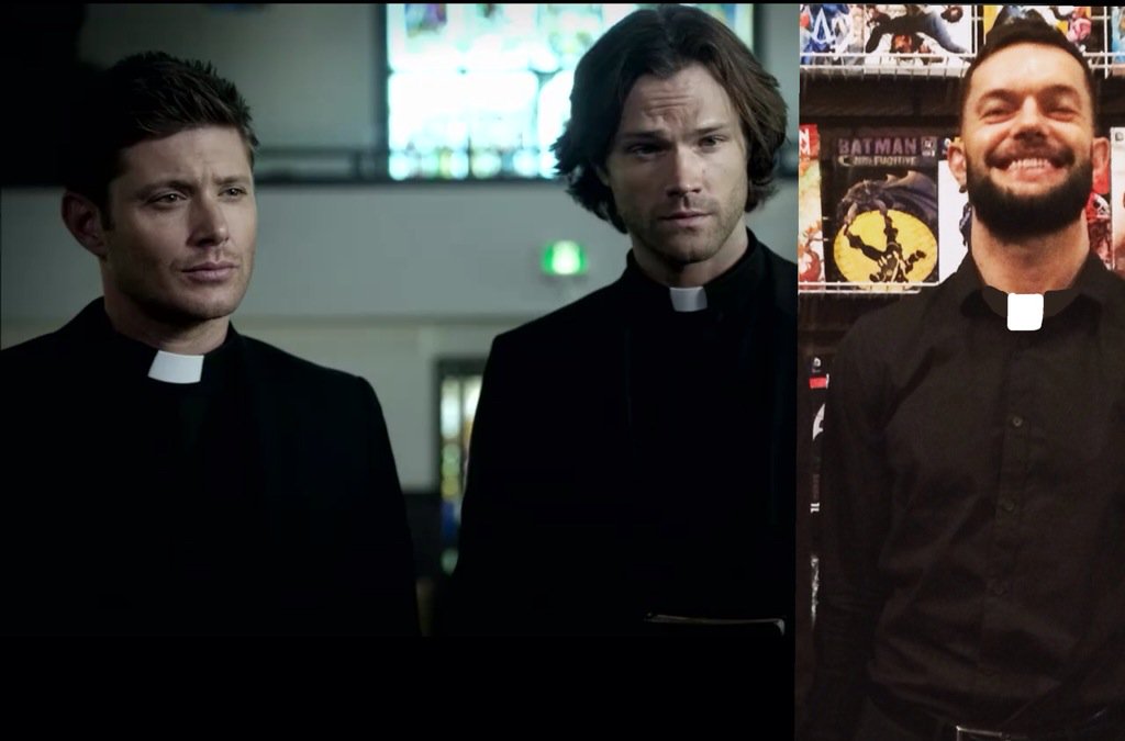 TigerTurtle's tweet photo. @FinnBalor should cameo in #Supernatural... Only needs 2 add a collar 4 wardrobe. 😆 #actingdebut #Finnchester #spn https://t.co/zHoqbzFHNw