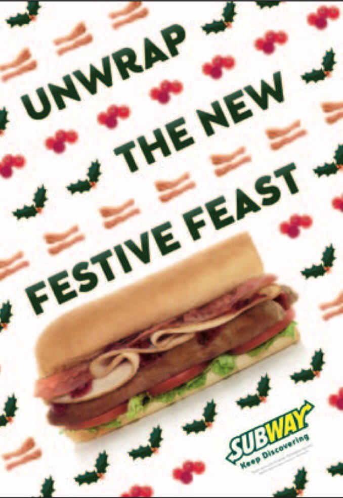 SubwayPenarth's tweet photo. Only 2 days left until the launch of our new festive sub... https://t.co/qjN1wdKuol
