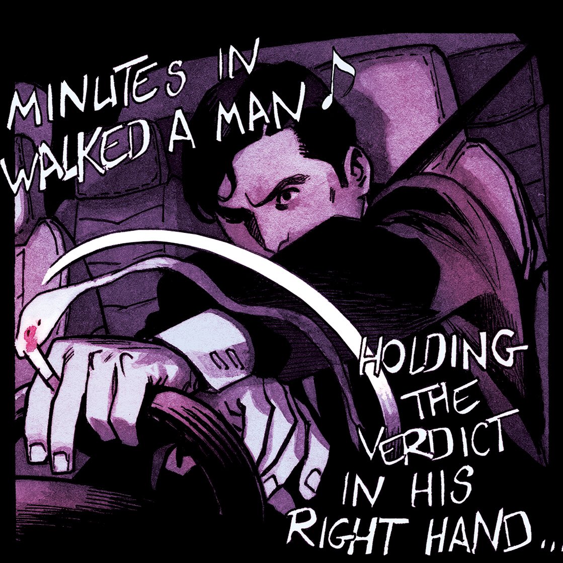 Baz1Art's tweet photo. Vamp issue 1 page 24 panel 3. Julian is a Johnny Cash fan. #comicbook #vampcomic https://t.co/acXuzDw7Lf