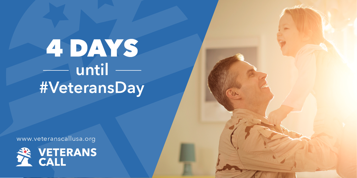VeteransCall's tweet photo. Have you thanked a #veteran today? Show your gratitude with a small monthly donation with #VeteransCall! #4daycountdown #VeteransDay2016 https://t.co/d4O0dUwRLr