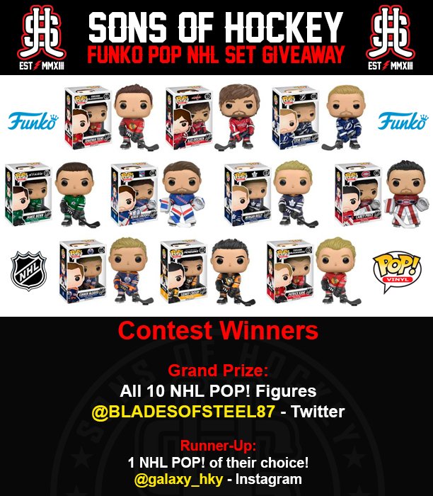 SonsOfHockey's tweet image. The winner of the @OriginalFunko POP! @NHL Giveaway is @BLADESOFSTEEL87. Please send us a DM when you have a moment.