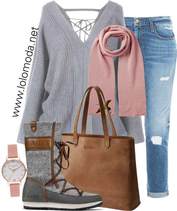 LoloModa0's tweet image. Gray sweater, and chic boots lolomoda.net/gray-sweater-a…