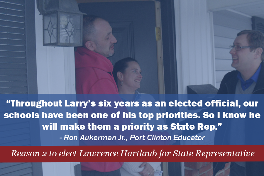 LarryHartlaub's tweet photo. Reason 2 Since the day I had my petitions signed to run for State Rep, I've said my # 1 issue is better school funding #89ReasonsForHartlaub https://t.co/ZSZdpHEPkL
