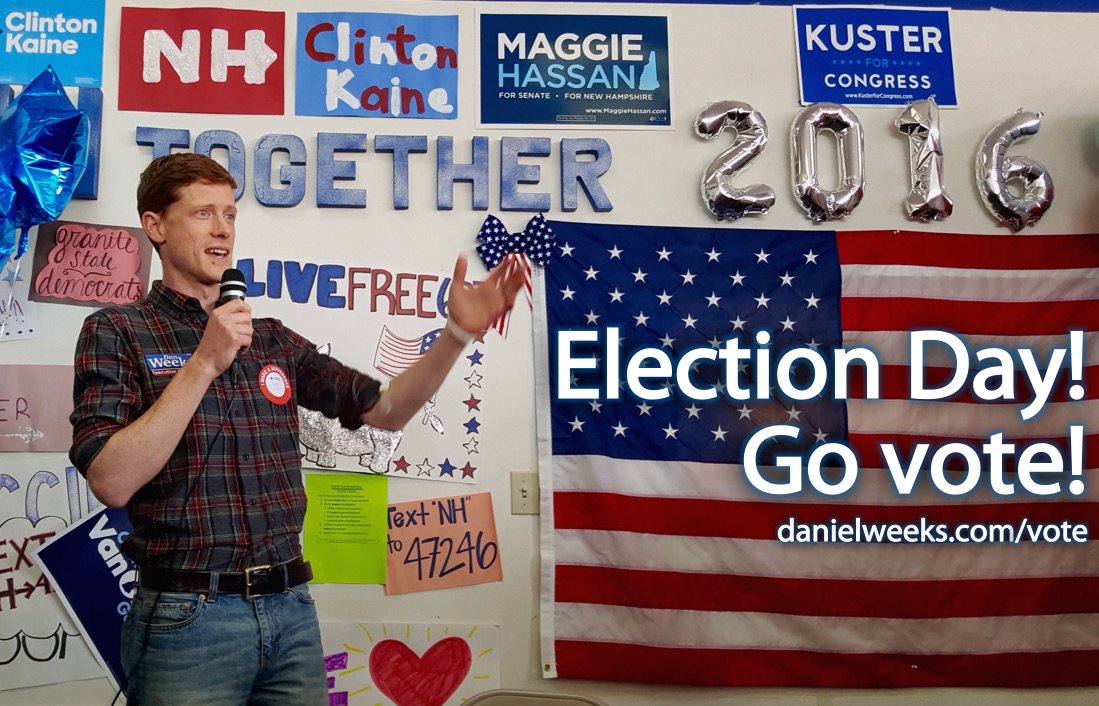 Weeks4NH's tweet image. After months and months of campaigning, it all comes down to today. Make your voices heard. #Vote #nhpolitics