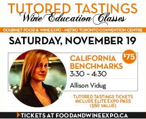 TUTORED TASTING - CALIFORNIA BENMARKS | Please join our talented Sommelier, <a href="/AllisonVidug/">Allison Vidug</a> , on November 19th <a href="/gfwe/">Gourmet Food & Wine</a> foodandwineexpo.ca/sitepages/?cid…