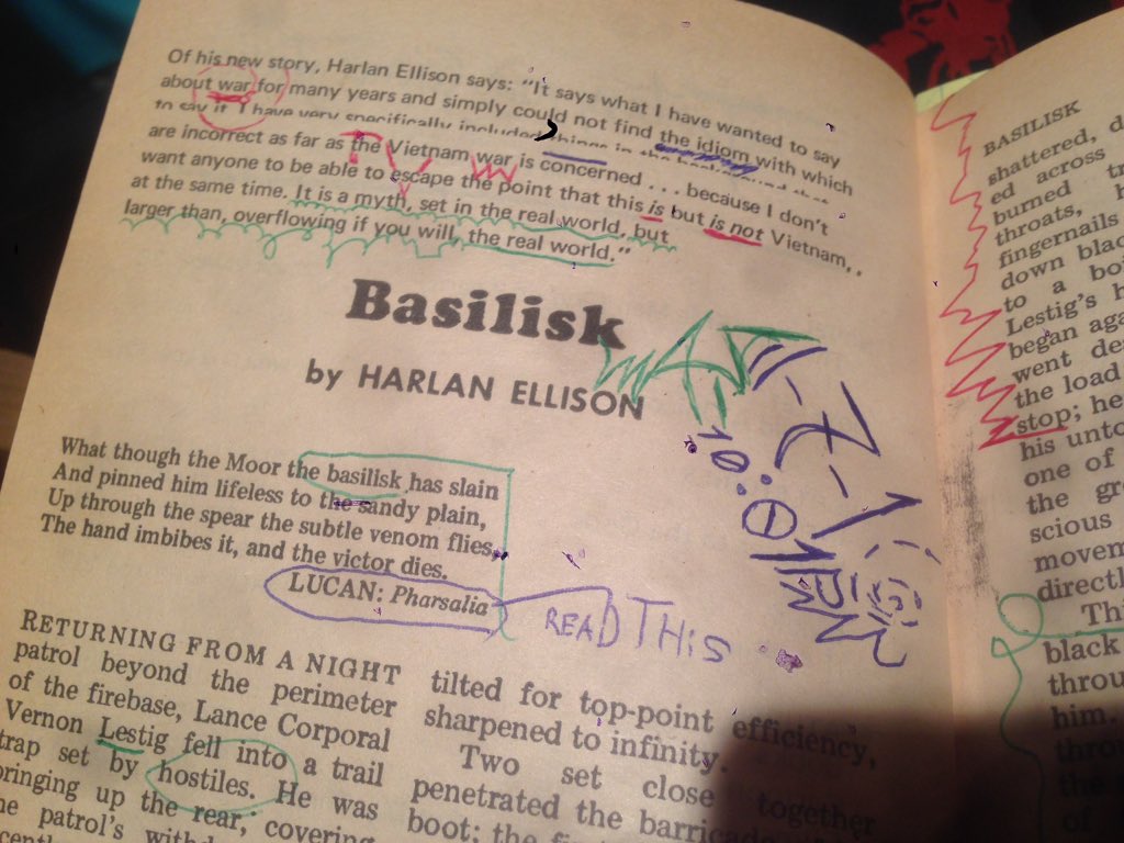 APPLESToNEPiX's tweet photo. #BASiLiSK🐉🙈is one of my
favorite #HarlanEllison stories:
I am giving it my
#AbsoluteFullAttention.
<#NitePlan<6> https://t.co/bHFU57bW5M