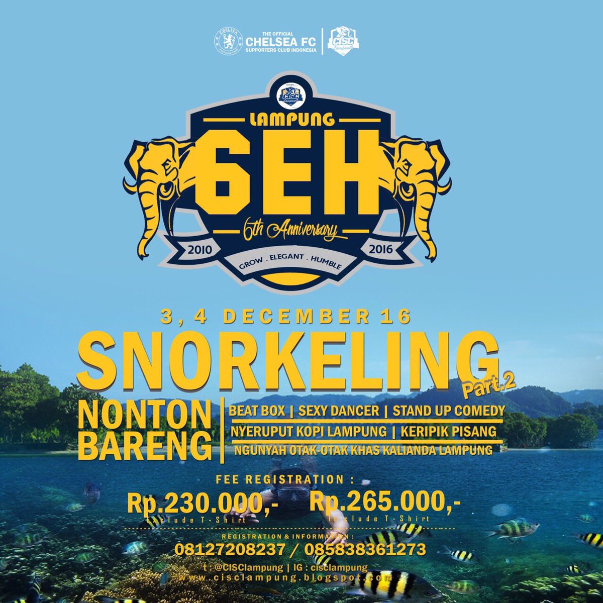 CISClampung's tweet photo. 6th ANNIVERSARY CISC LAMPUNG!! Buruan regist, slot terbatas. #Lampung6EH https://t.co/li8E8EMiSb