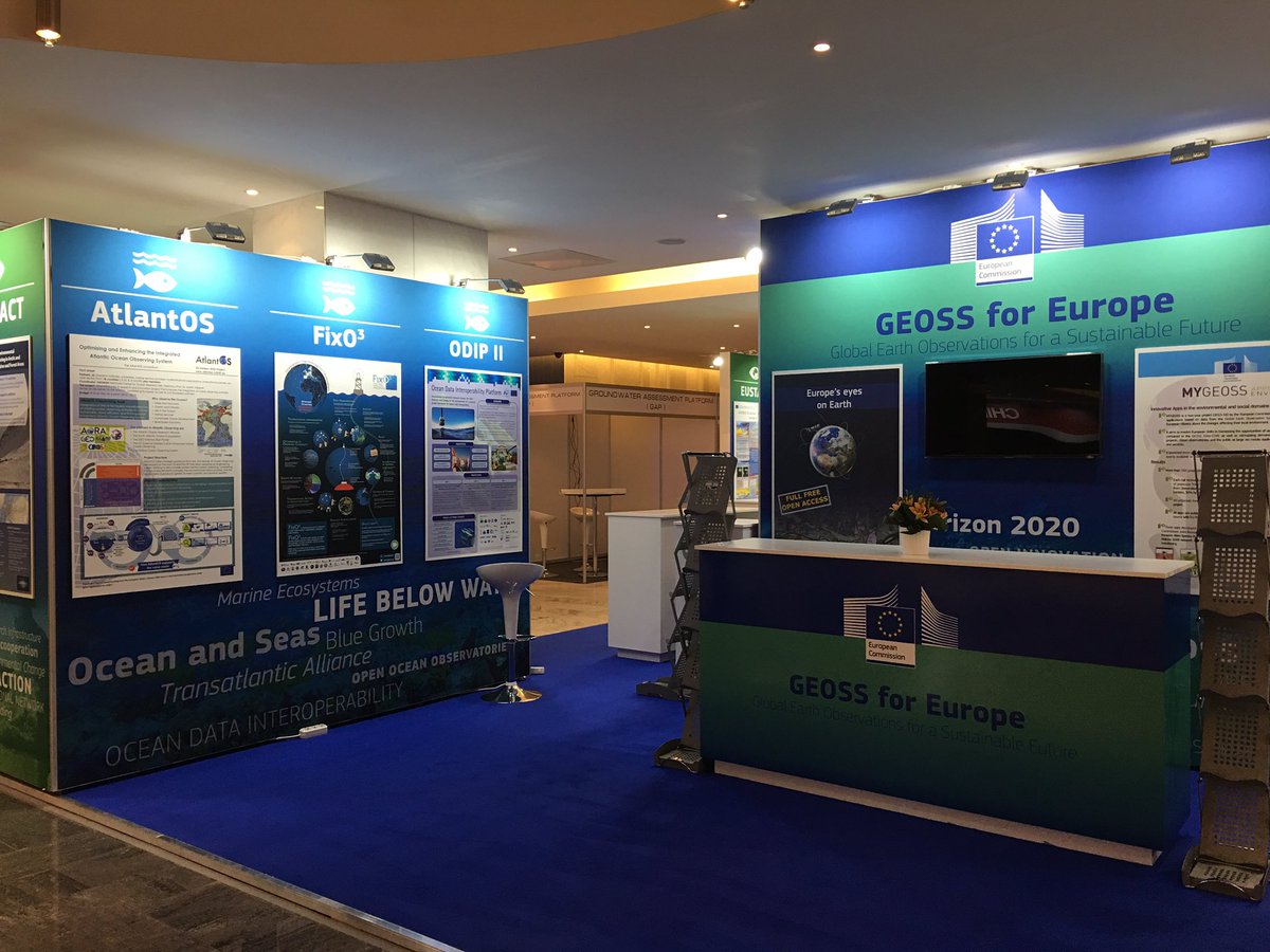 EuroGOOS's tweet photo. #GEOweek16 showcase European efforts towards #GEOSS - exhibition opening today @GEOSEC2025 #GlobalGoals #COP22 #SDG14 #OurOcean #EOOS https://t.co/juQdLbI2MF