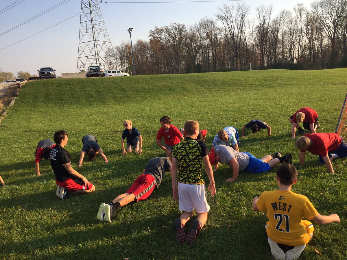 CCSCougarsBSB's tweet photo. Murph Day! 1 mile run, 100 Pull-ups, 200 Push-ups, 300 Body Squats, 1 mile run. We got better today! #ChopWoodCarryWater https://t.co/8HbIWZPp5s