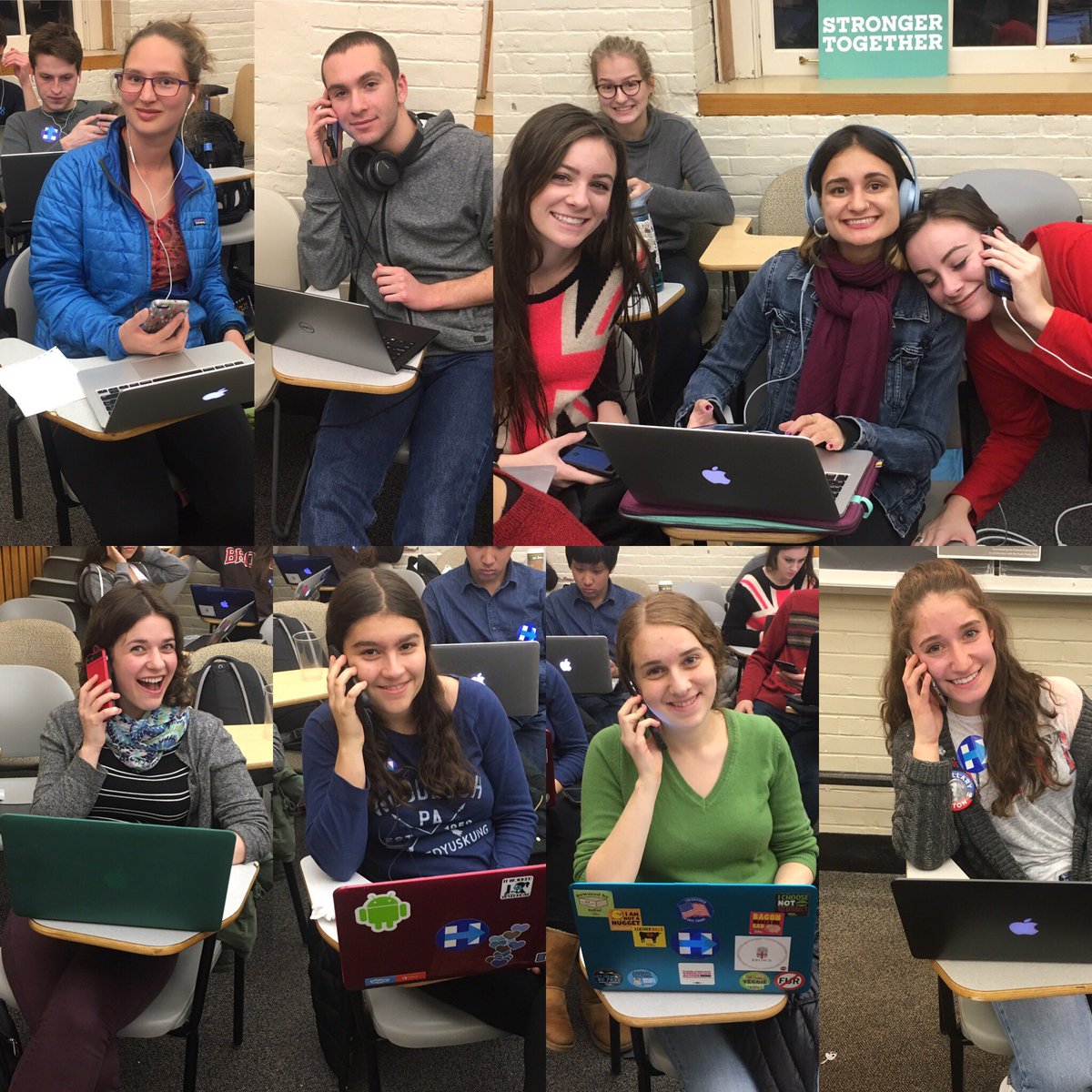 Brown_SFH's tweet photo. Last shift of our HUGE #GOTV phone bank is finishing strong! #HillaRI #StrongerTogether https://t.co/JfyyRr5ZBa