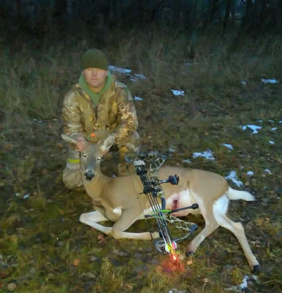 Burke23Matt's tweet photo. Doe number 2 down with my @Elite_Archery i31. Shot her at 12 yards. One more deer tag to go. https://t.co/jEHlCPavPh