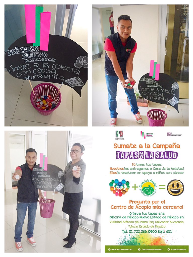 Ayudemos a los niños con cáncer campaña #TapasXsalud  <a href="/carlosiriarte_/">Carlos Iriarte Mercado</a> <a href="/1MexicoNuevo/">Pasión x México 💚</a> <a href="/CuitlahuacAndaM/">CuitlahuacAndaM</a>   @NaucalpanPRI