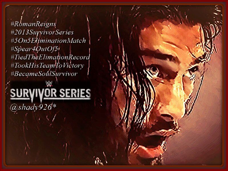 Shady926's tweet photo. @romanreigns568 Ya sure do #SoulSurvivor2013 #4Spears #4MenDown #TheBigDogStoodTall #TheGuy #ThePowerHouse #WillAgain #BelieveThat #OneVsAll https://t.co/qrh91RbgqL