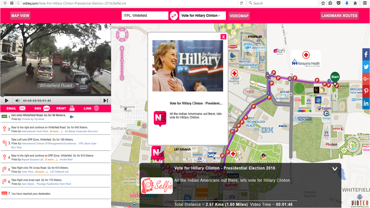Vote for Hillary Clinton -
 vidteq.com/Vote-For-Hilla……/SelfieLink