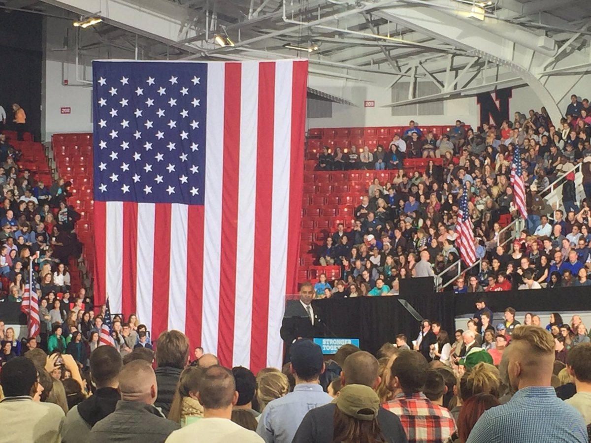 indyweek's tweet photo. I (@pblest) am at the final Clinton rally right now and will be livetweeting it. Here's @BlueForNC opening https://t.co/cbIZC6QLKF