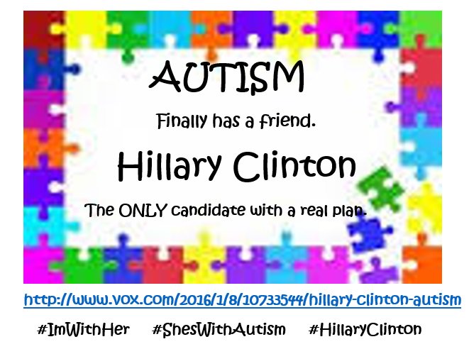 CharlieHackett8's tweet photo. Kids before Campaigns
People before Politics
Hillary puts us first
ONLY Hillary has #AUTISM plan
https://t.co/Fjy6id3CjO
#BreakingGlass2016 https://t.co/mn7yqSqOVN