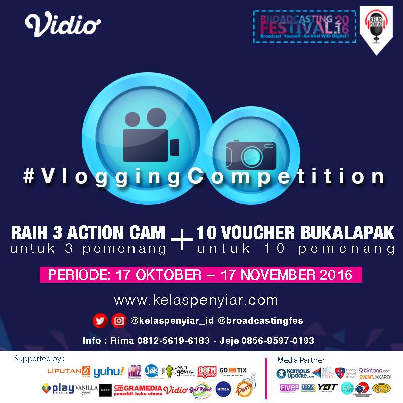kelaspenyiar_ID's tweet photo. Need more challenges? @broadcastingfes is here to fulfill it! Join #VloggingCompetition #VidioIndonesiaku, NOW! Registration  #BF2016 https://t.co/jeo335AuMc