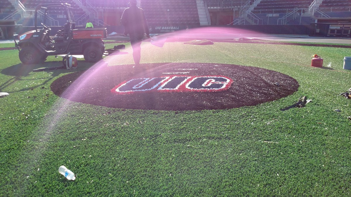 smacball4's tweet photo. New look at Curtis Granderson Stadium. Les Miller field getting a new surface! Fingers crossed @UICBaseball will be out there next week! https://t.co/Glq9Si2Oxq