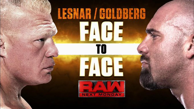 Brock Lesnar e Goldberg frente a frente no próximo WWE Raw