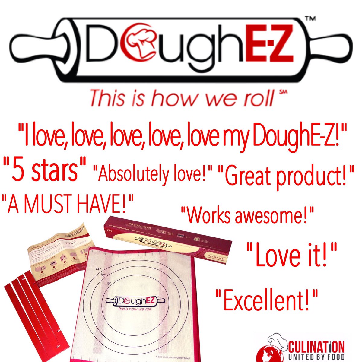 CuliNationMag's tweet photo. Look at what some of @Dough_EZ customers say about this mat! #DoughEZ #ThisIsHowWeRoll #CulinationMagazine #UnitedByFood #Baking #Pastry https://t.co/9HLw11VOJr