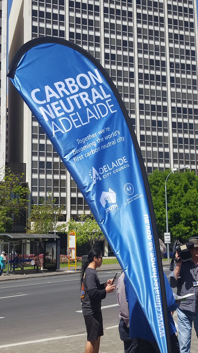 envirosanews's tweet photo. Premier @JayWeatherill launching the Carbon Neutral Adelaide Action Plan at Vic Square with new partner @UniofAdelaide https://t.co/AeoEGs2qoD