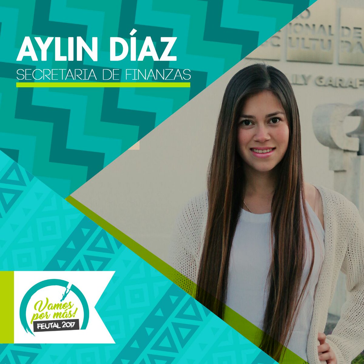 FEUTAL2015's tweet photo. @AylinDiazB estudiante de Auditoría e Ing en control de gestión y candidata a Secretaria de Finanzas de la lista #VAMOSXMÁS 👊 #FEUTAL2017 https://t.co/ZPjkEzKwCD
