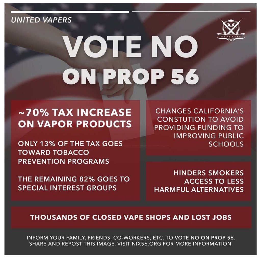 ECHELON_CO's tweet photo. NO ON 56❗️ #vapeporn #vapeshop #vapecommunity #vape #ecig #ejuice #eliquid #vaping #vapeon #vapelife #vapelyfe #vapers #vapestore #vapegirls https://t.co/mbYSDWSKvF