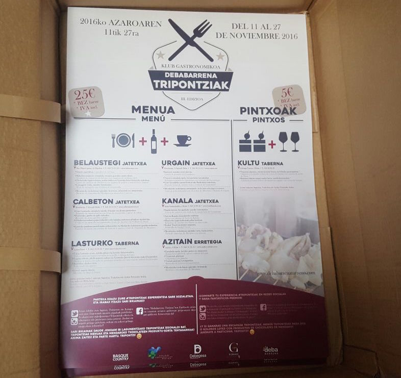 Ya han llegado los carteles de la imprenta! Comienza la operación reparto por los 8 municipios de #Debabarrena. #Tripontziak on the road!