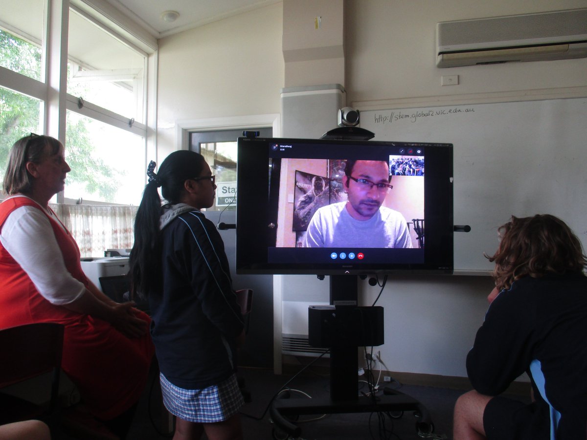 murcha's tweet photo. Bharathwaj Nandakumar of California Call of Duty #games developer skypes year 9/10 Gaming class #skype2learn #gamedeved #mseduau https://t.co/SV4LjGyD7e