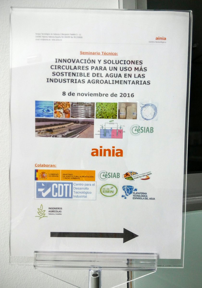 josebcarbajo's tweet photo. Todo preparado para el Seminario sobre Agua y Circularidad en la Industria Agroalimentaria. Os esperamos en @ainiatecnologia https://t.co/RbEvU6EgAQ