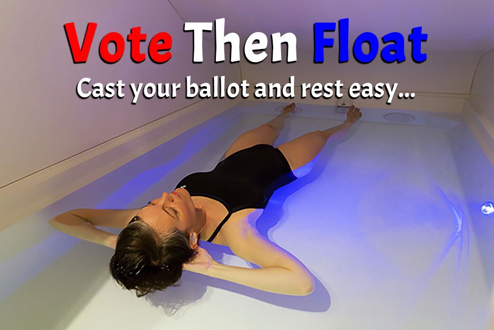 twfloat's tweet photo. Perform your civic duty & #float away the stress of this #election...https://t.co/zPgFDeQdXK #VoteThenFloat #Relax #Chicago https://t.co/gfqs2Vgu8V