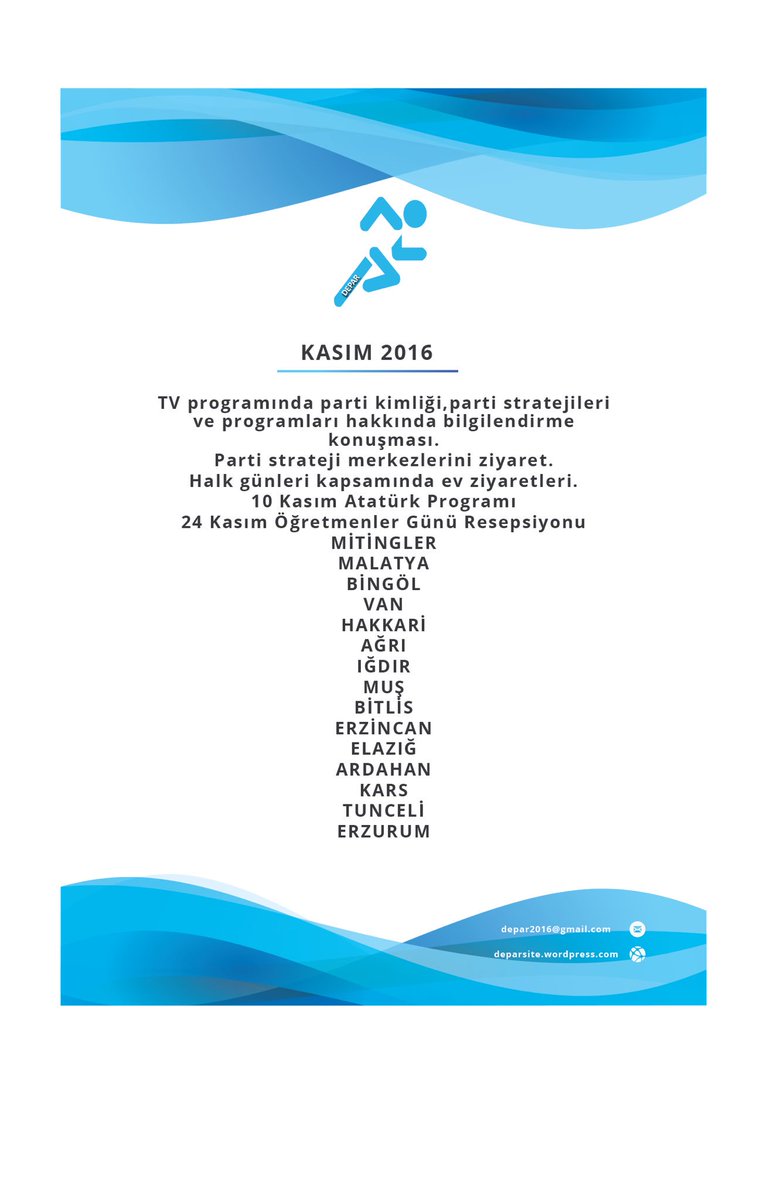 depar2016's tweet photo. KASIM 2016 Genel Başkan Program Akışı #biroyanabirbuyana #depar #atmaya #geliyoruz https://t.co/IWi77GqJUD